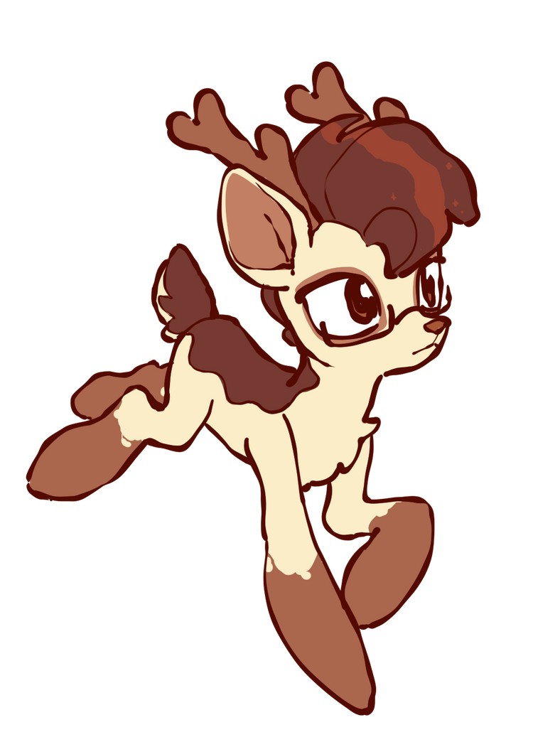 An illustration of Ray as a tiramisu-themed deer.